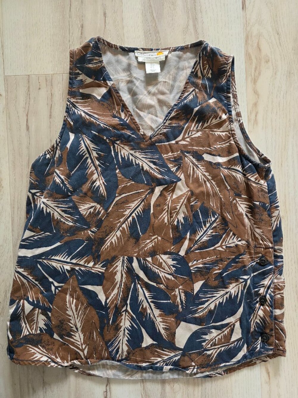 C&C California Tropical Palm Leaf Sleeveless Top